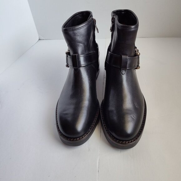 Ladies SZ 6-1/2 M Coach Black Moto Bootie - Picture 1 of 6